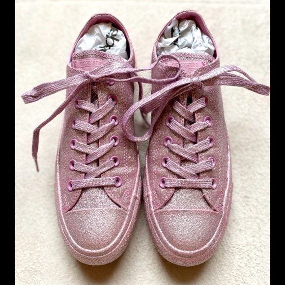 CONVERSE Sneakers, Sz 9, Pink Sparkly Glitter, NEW